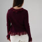 Kendra Ruffle Blouse In Bordeaux