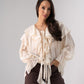 Kendra Ruffle Blouse In Cream