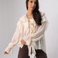Kendra Ruffle Blouse In Cream