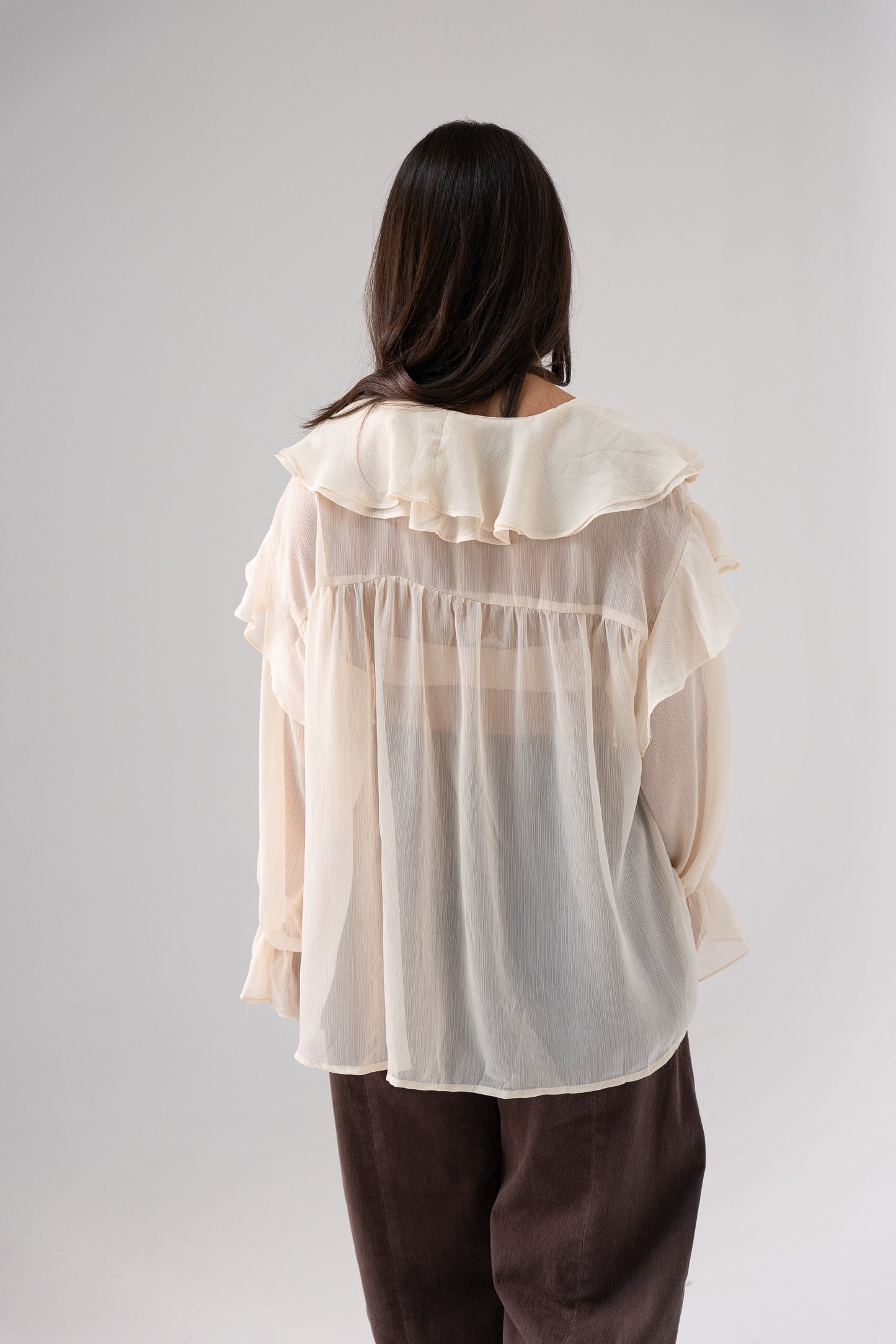 Kendra Ruffle Blouse In Cream