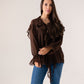 Kendra Ruffle Blouse In Coffee