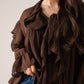 Kendra Ruffle Blouse In Coffee