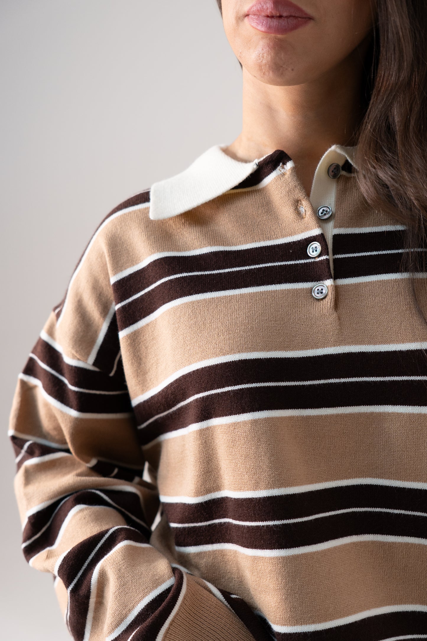 Kendra Rugby Top In Camel Mix