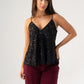 Kendra Sequin Cami In Black