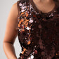 Kendra Sequin Vest Top In Coffee