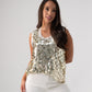 Kendra Sequin Vest Top In Gold