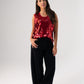 Kendra Sequin Vest Top In Red