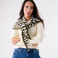 Kendra Stripe Neck Scarf In Khaki & Cream