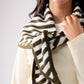 Kendra Stripe Neck Scarf In Khaki & Cream