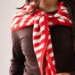 Kendra Stripe Neck Scarf In Red Mix