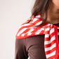 Kendra Stripe Neck Scarf In Red Mix