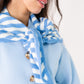Kendra Stripe Neck Scarf In Royal Blue Mix