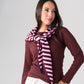 Kendra Stripe Neck Scarf In Pink Mix