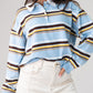 Kendra Rugby Top In Sky Blue Mix
