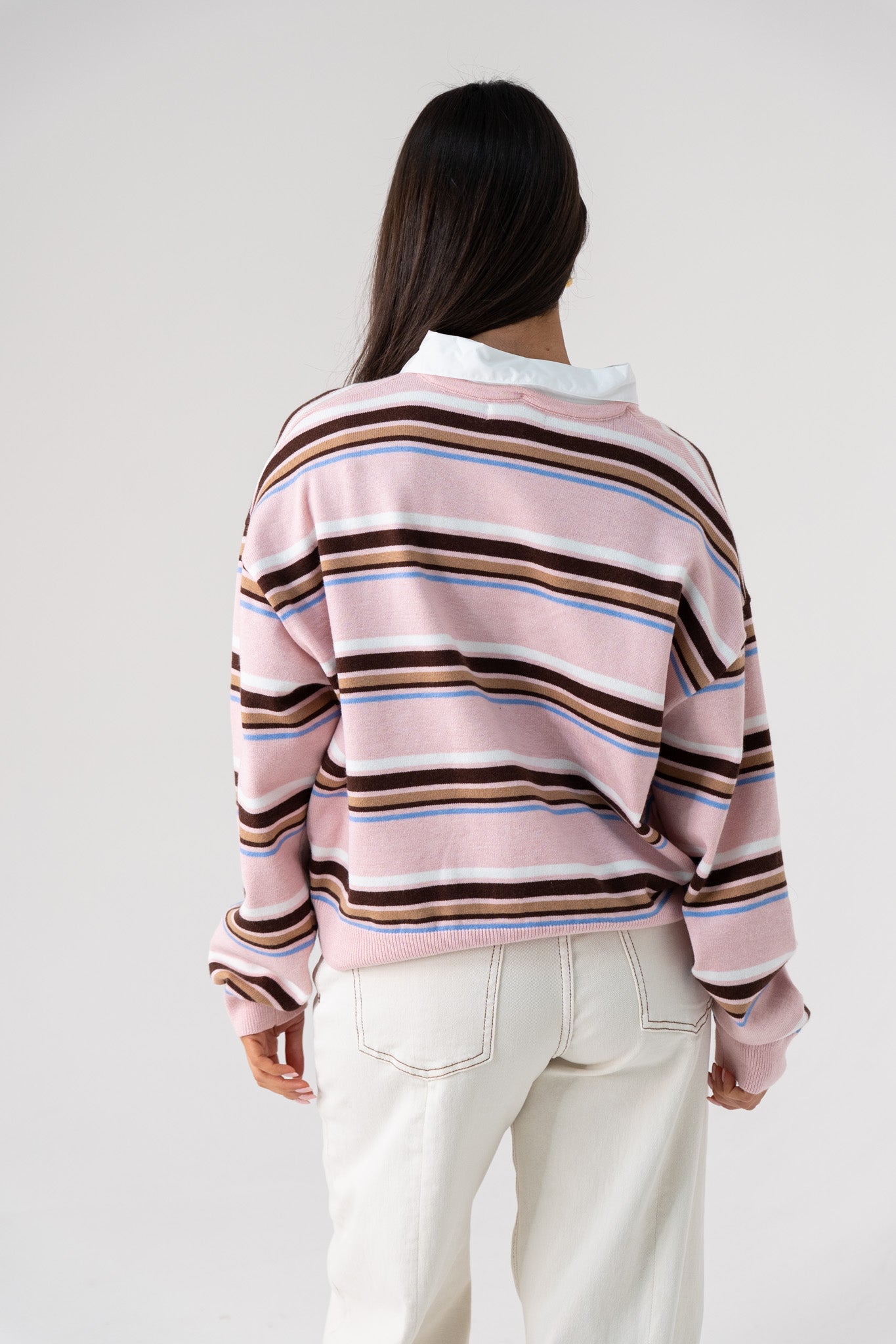 Kendra Rugby Top In Pink Mix