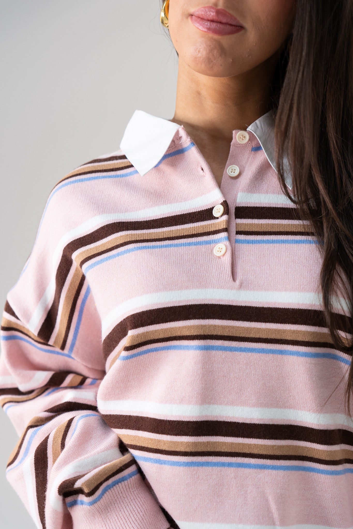 Kendra Rugby Top In Pink Mix