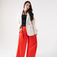 Kendra Wide Leg Trousers In Red