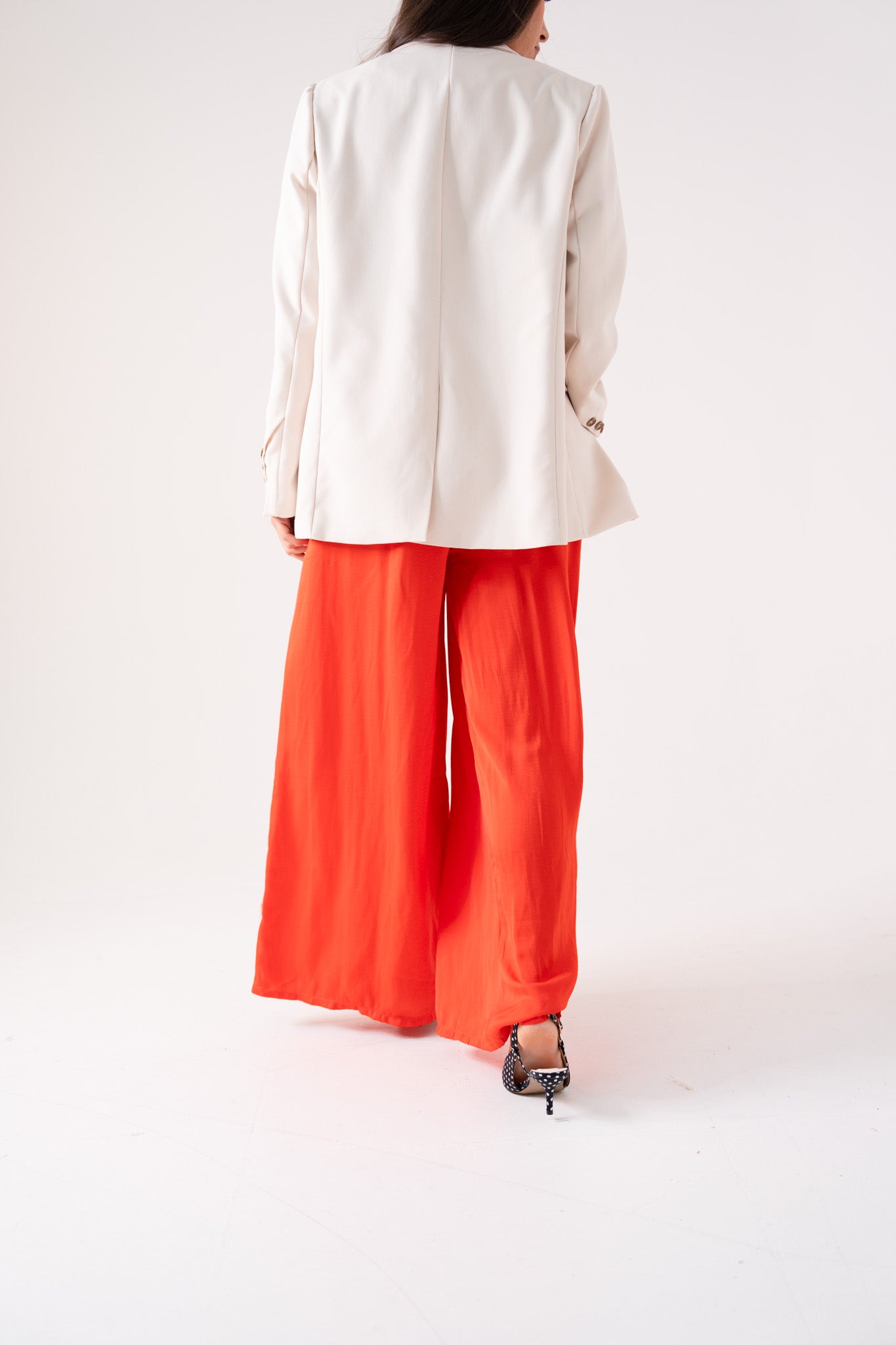 Kendra Wide Leg Trousers In Red
