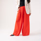 Kendra Wide Leg Trousers In Red
