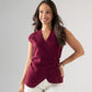 Kendra Wrap Style Waistcoat In Bordeaux