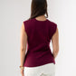 Kendra Wrap Style Waistcoat In Bordeaux
