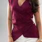 Kendra Wrap Style Waistcoat In Bordeaux