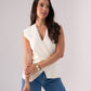 Kendra Wrap Style Waistcoat In Cream