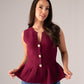Kendra Peplum Waistcoat In Bordeaux