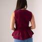 Kendra Peplum Waistcoat In Bordeaux