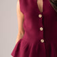 Kendra Peplum Waistcoat In Bordeaux