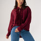 Kendra Tie Neck Ruffle Blouse In Bordeaux