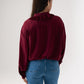 Kendra Tie Neck Ruffle Blouse In Bordeaux