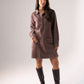 Kendra Long Sleeve Denim Shirt Dress In Chocolate