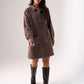 Kendra Long Sleeve Denim Shirt Dress In Chocolate
