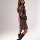 Kendra Long Sleeve Denim Shirt Dress In Chocolate