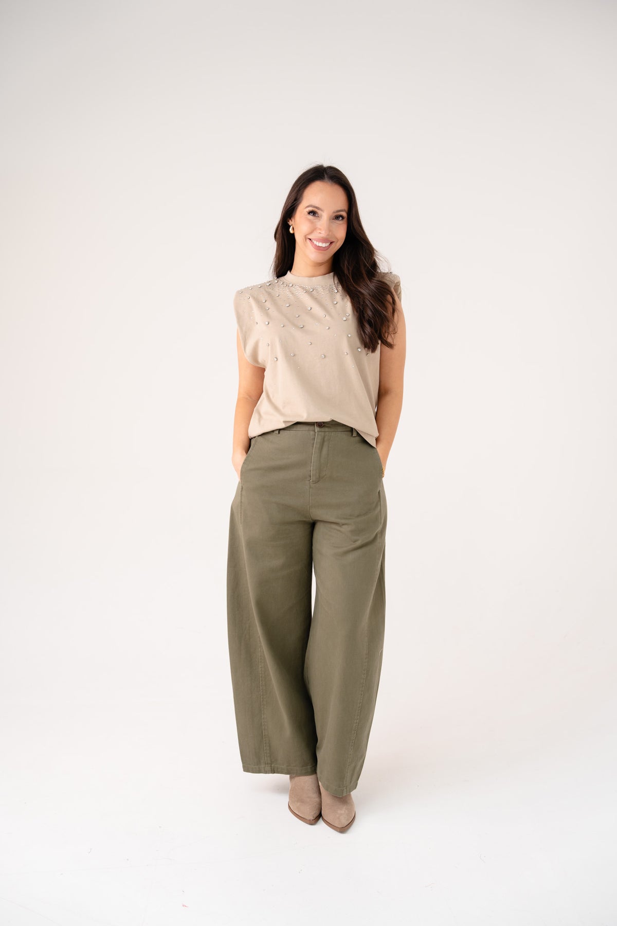 Kiera Barrell Trousers In Khaki
