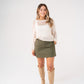 Kiera Belted Skirt In Khaki