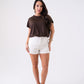 Kiera Bubble Hem T-Shirt In Chocolate