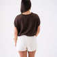 Kiera Bubble Hem T-Shirt In Chocolate