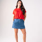 Kiera Bubble Hem T-Shirt In Red