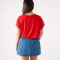 Kiera Bubble Hem T-Shirt In Red