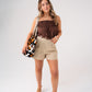 Kiera Cotton Shorts In Beige