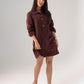 Kiera Denim Shirt Dress In Bordeaux