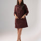 Kiera Denim Shirt Dress In Bordeaux