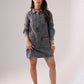 Kiera Denim Shirt Dress In Grey