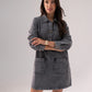 Kiera Denim Shirt Dress In Grey