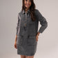 Kiera Denim Shirt Dress In Grey