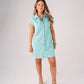 Kiera Denim Shirt Dress In Turquoise