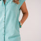 Kiera Denim Shirt Dress In Turquoise