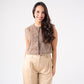 Kiera Denim Waistcoat In Chocolate